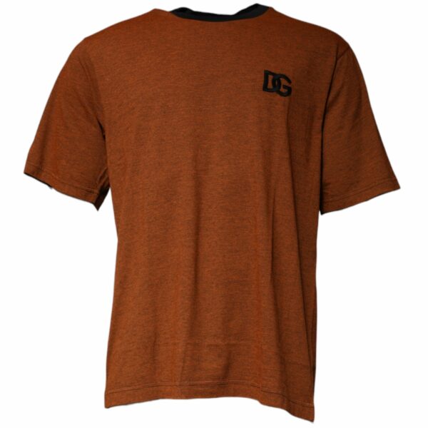 Dolce & Gabbana Brown DG Logo Cotton Crew Neck T-shirt