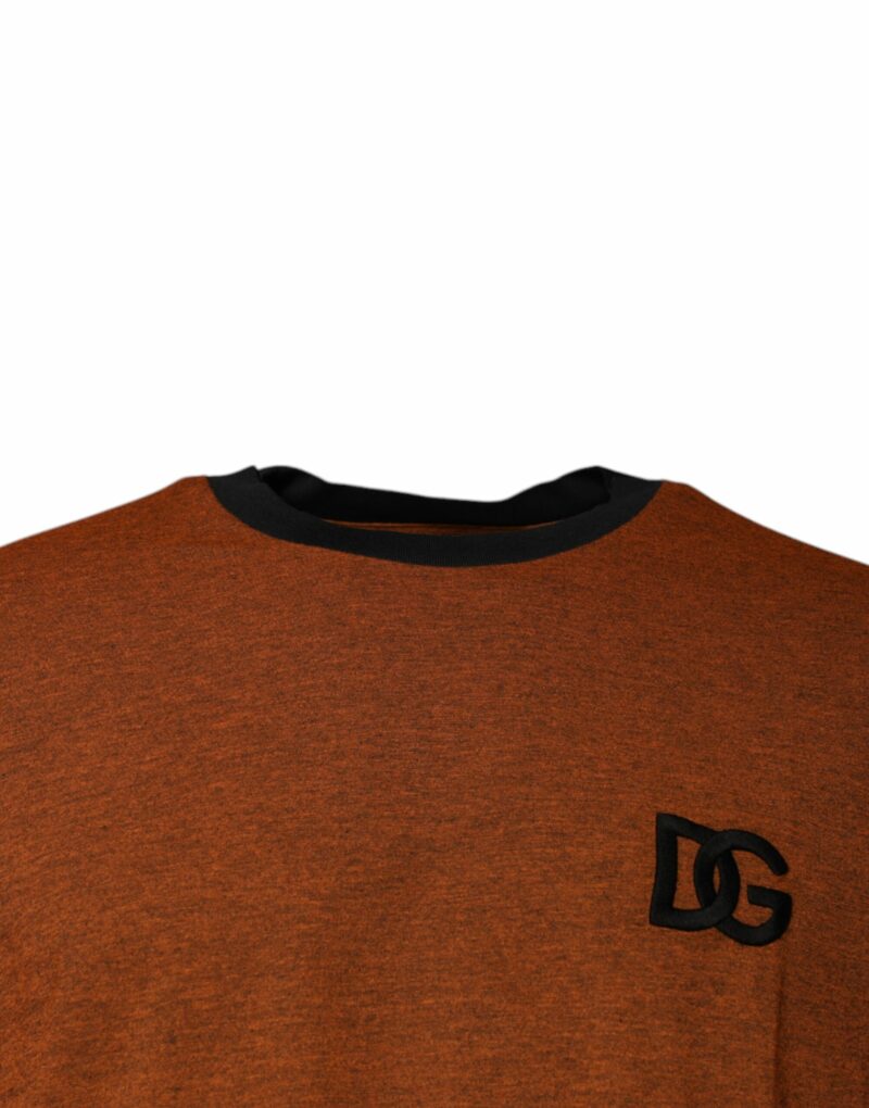 Dolce & Gabbana Brown DG Logo Cotton Crew Neck T-shirt - Image 3
