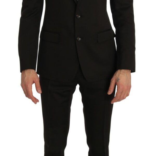 Dolce & Gabbana Elegant Brown Jacquard Martini Suit