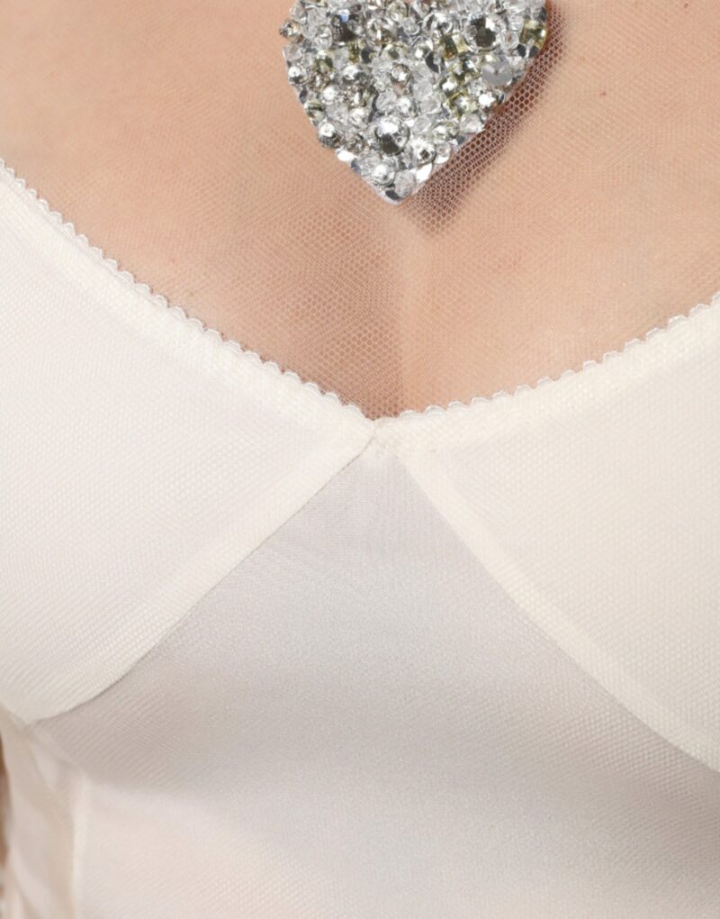 Dolce & Gabbana White Sheer Tulle Bustier Bodycon Midi Dress - Image 6