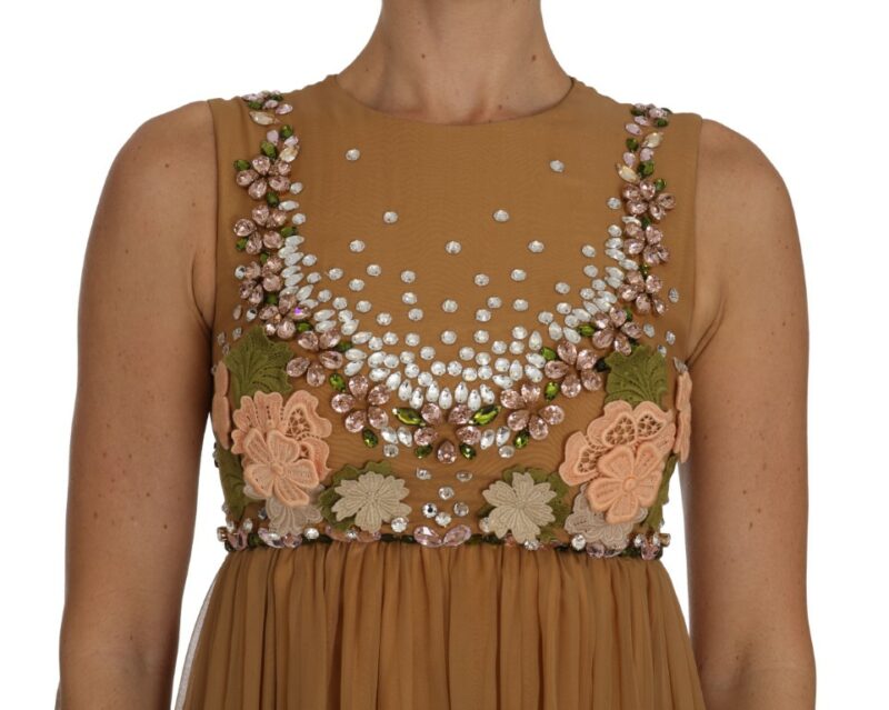 Dolce & Gabbana Exquisite Gold Silk A-line Dress - Image 3