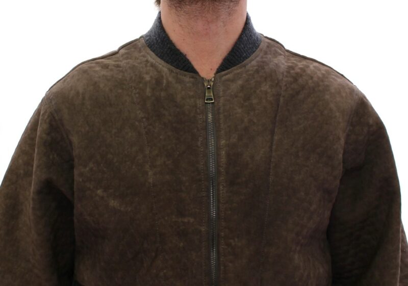 Dolce & Gabbana Elegant Leather & Wool Blend Jacket - Image 4
