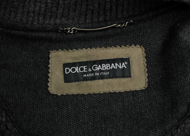 Dolce & Gabbana Elegant Leather & Wool Blend Jacket - Image 7