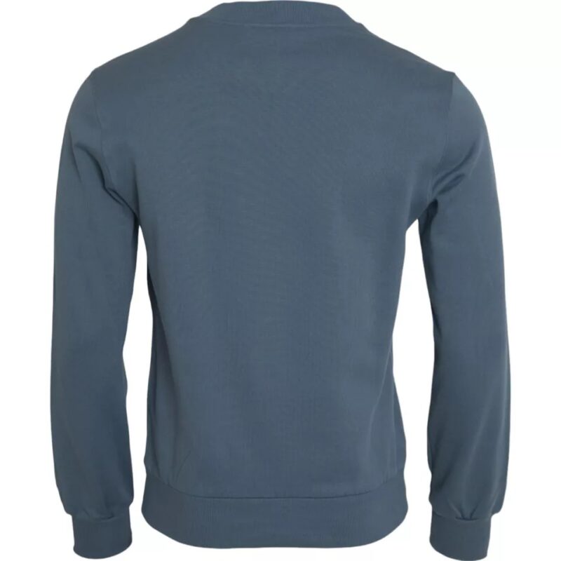Dolce & Gabbana Blue Cotton Logo Patch Crew Neck Men Pullover Sweater - Image 3