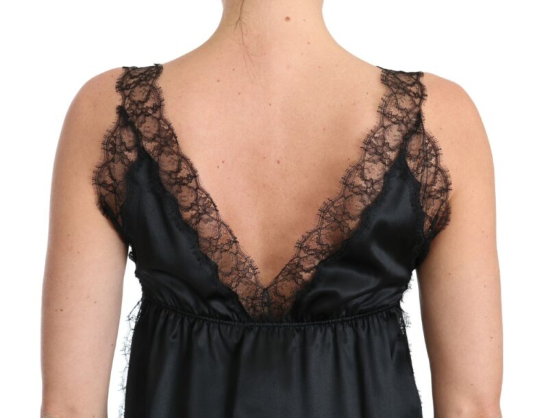 Dolce & Gabbana Sultry Silk Blend Lingerie Top in Black - Image 3
