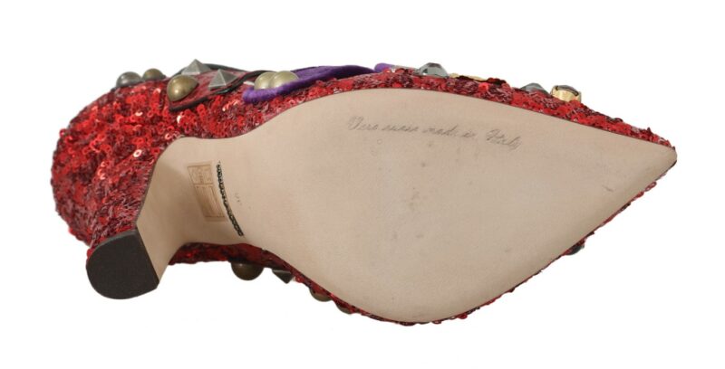 Dolce & Gabbana Red Bellucci Alta Moda Embellished Pumps - Image 2