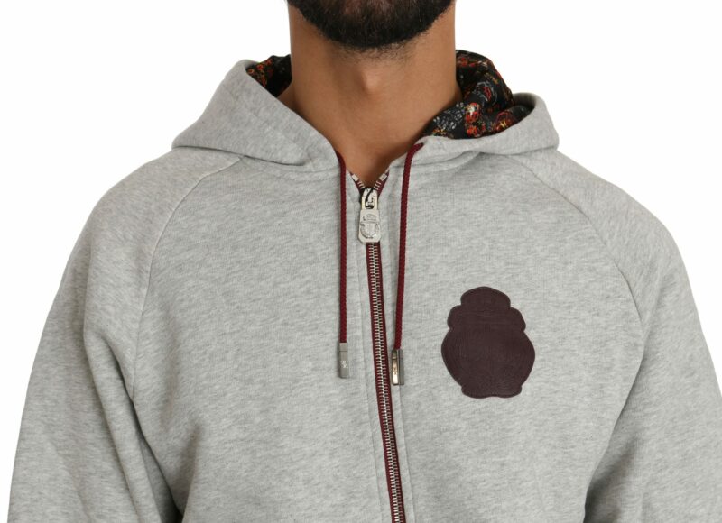 Billionaire Italian Couture Elegant Gray Hooded Sweatsuit Ensemble - Image 6