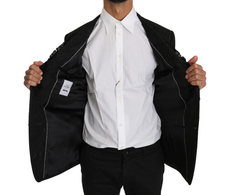 Dolce & Gabbana Elegant Black Slim Fit Martini Blazer Jacket - Image 3