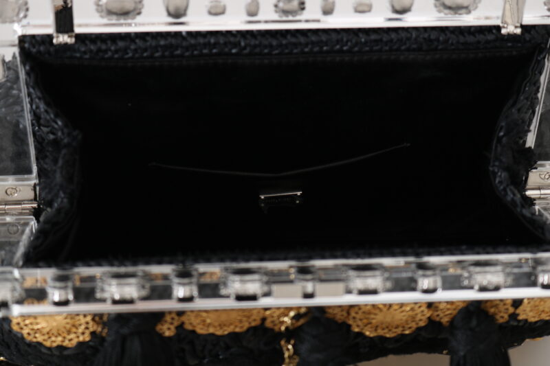 Dolce & Gabbana Black Tassel Gold Baroque Crystal Evening Clutch - Image 2