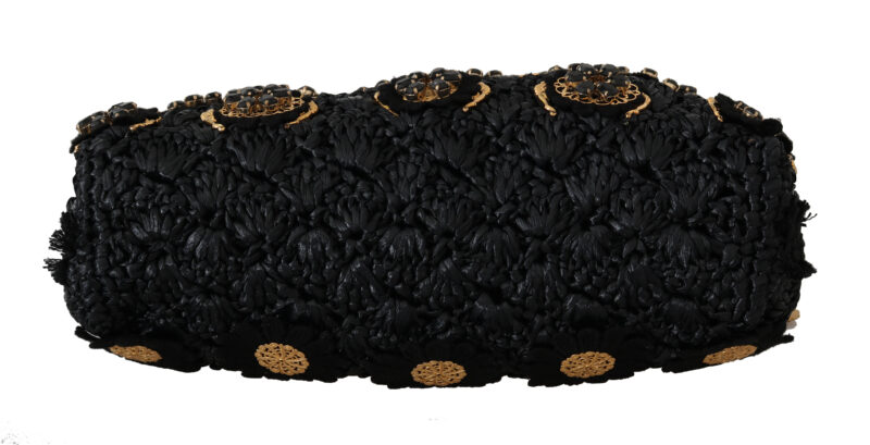 Dolce & Gabbana Black Tassel Gold Baroque Crystal Evening Clutch - Image 5