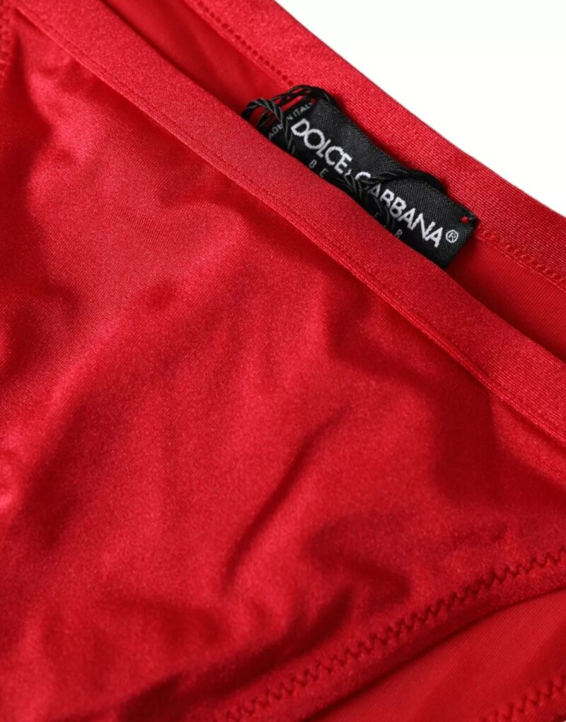 Dolce & Gabbana Red Nylon Stretch Beachwear Swimwear Bottom Bikini - Image 3