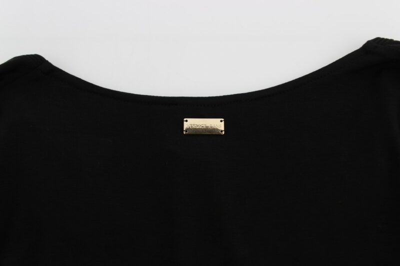Versace Jeans Elegant V-Neck Black Viscose Blend Sweater - Image 7