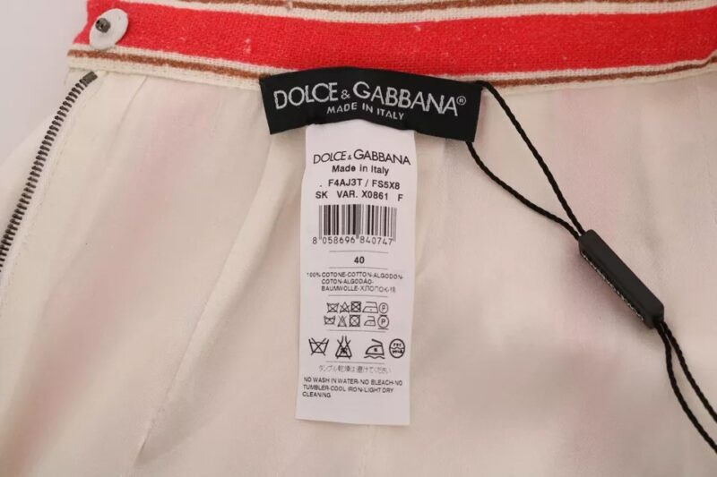 Dolce & Gabbana Multicolor Portofino Stripes Cotton Midi Skirt - Image 5
