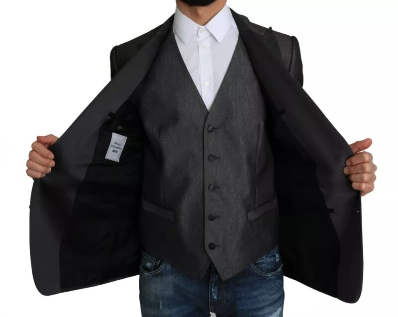 Dolce & Gabbana Gray MARTINI 2 Piece Vest Coat Blazer - Image 6