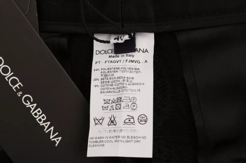 Dolce & Gabbana Black Floral Brocade High Waist Pants - Image 6