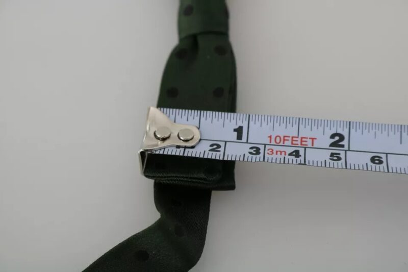 Dolce & Gabbana Green Dotted Silk Adjustable Neck Bow Tie - Image 6