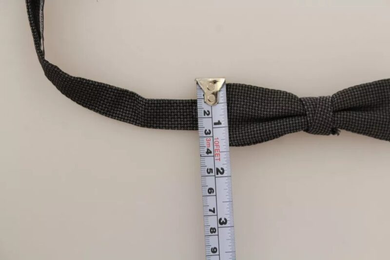 Dolce & Gabbana Gray Pattern Silk Adjustable Neck Bow Tie - Image 5