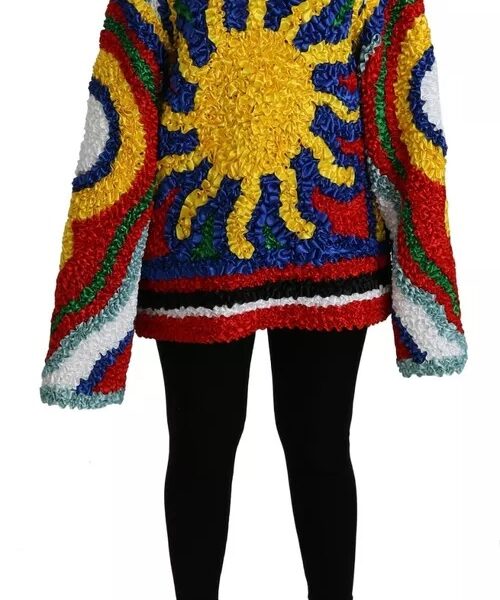 Dolce & Gabbana Multicolor Sun Ruffled Top Blouse Sweater
