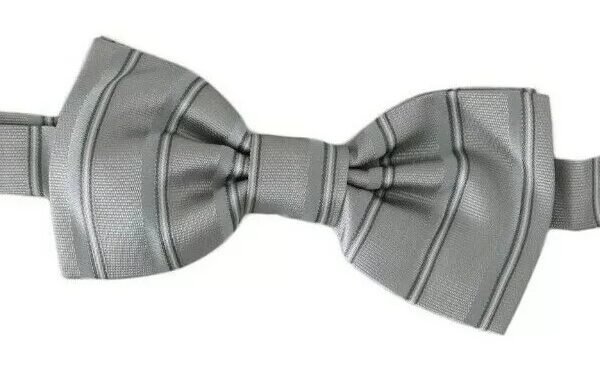 Dolce & Gabbana Light Gray Lining Adjustable Neck Butterfly Bow Tie