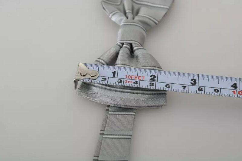 Dolce & Gabbana Light Gray Lining Adjustable Neck Butterfly Bow Tie - Image 5