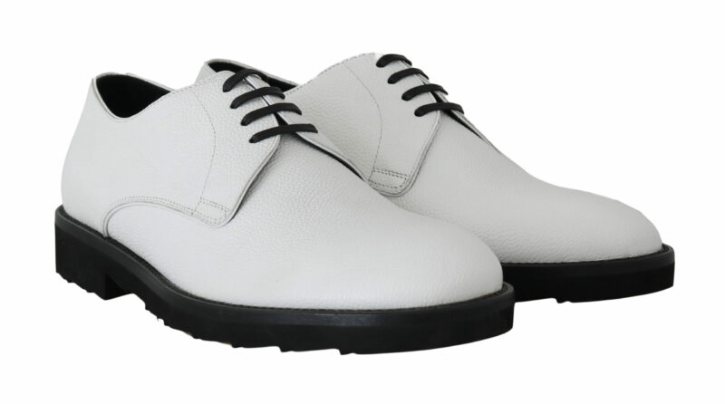 Dolce & Gabbana Elegant White Formal Leather Shoes - Image 4