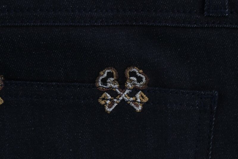Dolce & Gabbana Elegant Embroidered Slim Fit Denim Jeans - Image 6