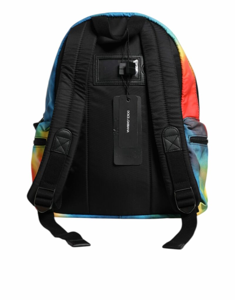 Dolce & Gabbana Multicolor Tie Dye Nylon Logo Print Kids Backpack Bag - Image 5