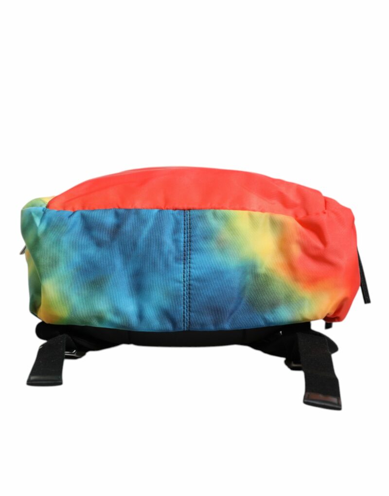 Dolce & Gabbana Multicolor Tie Dye Nylon Logo Print Kids Backpack Bag - Image 6