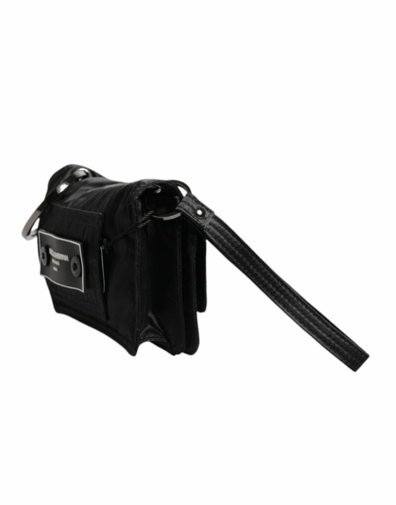 Dolce & Gabbana Black Fabric Logo Two Way Clutch Crossbody Bag - Image 3
