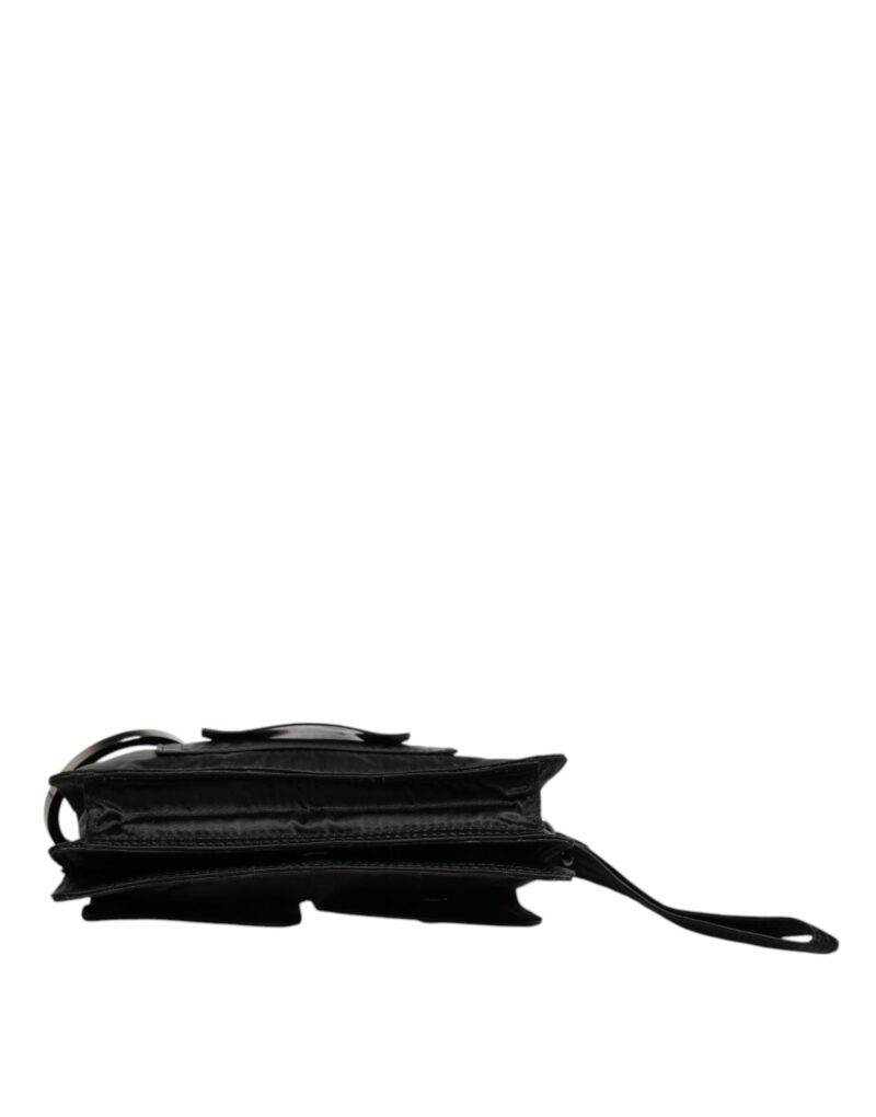 Dolce & Gabbana Black Fabric Logo Two Way Clutch Crossbody Bag - Image 5