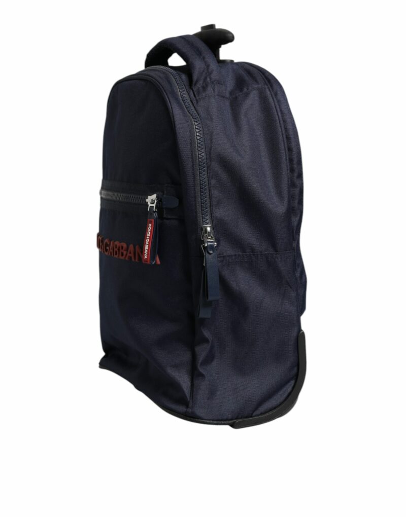 Dolce & Gabbana Blue Red Polyester Kids Back Pack Wheel Suitcase Bag - Image 3