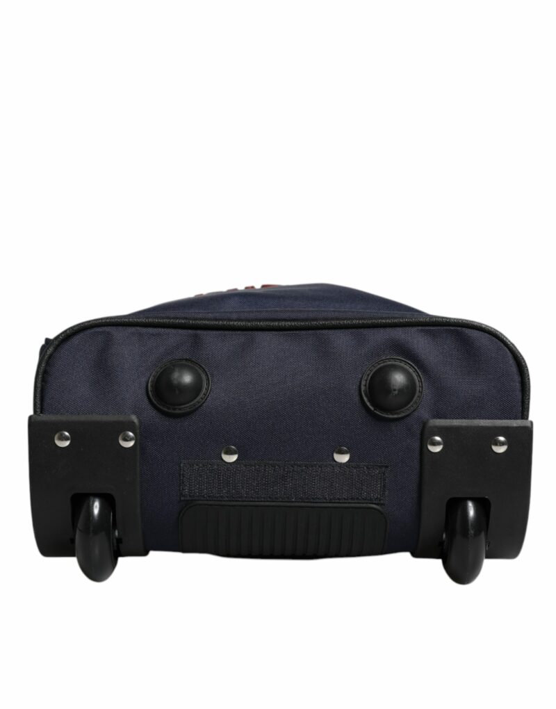 Dolce & Gabbana Blue Red Polyester Kids Back Pack Wheel Suitcase Bag - Image 5