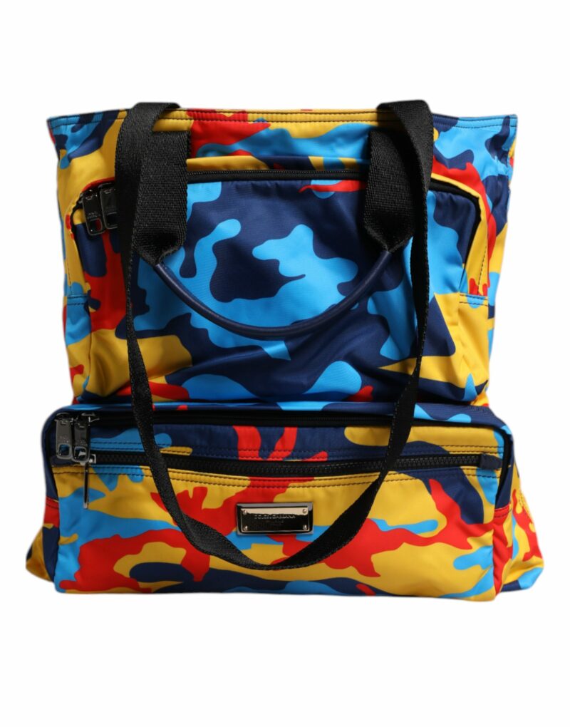 Dolce & Gabbana Multicolor Camouflage Nylon Shopping Tote Bag - Image 2