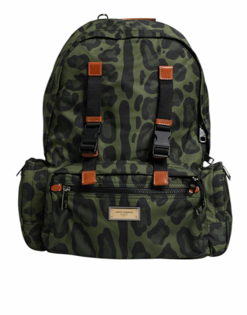 Dolce & Gabbana Green Leopard Nylon Travel Back Pack Bag - Image 2