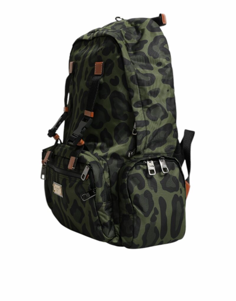 Dolce & Gabbana Green Leopard Nylon Travel Back Pack Bag - Image 4