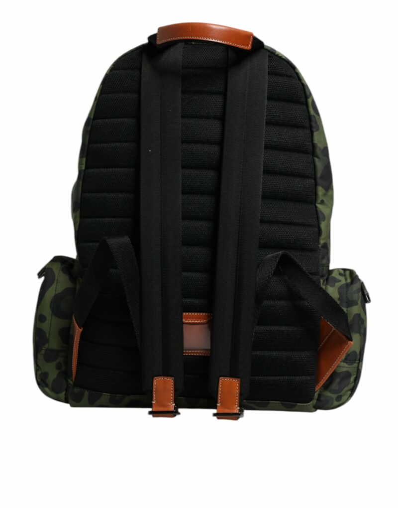 Dolce & Gabbana Green Leopard Nylon Travel Back Pack Bag - Image 5