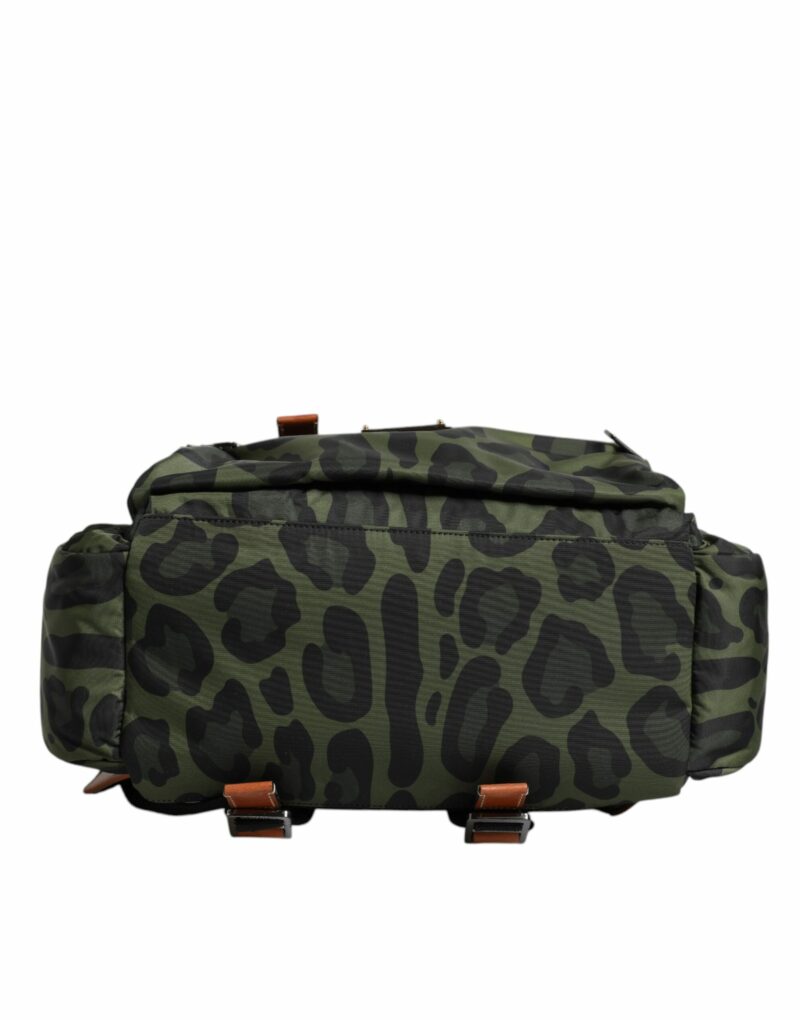 Dolce & Gabbana Green Leopard Nylon Travel Back Pack Bag - Image 6
