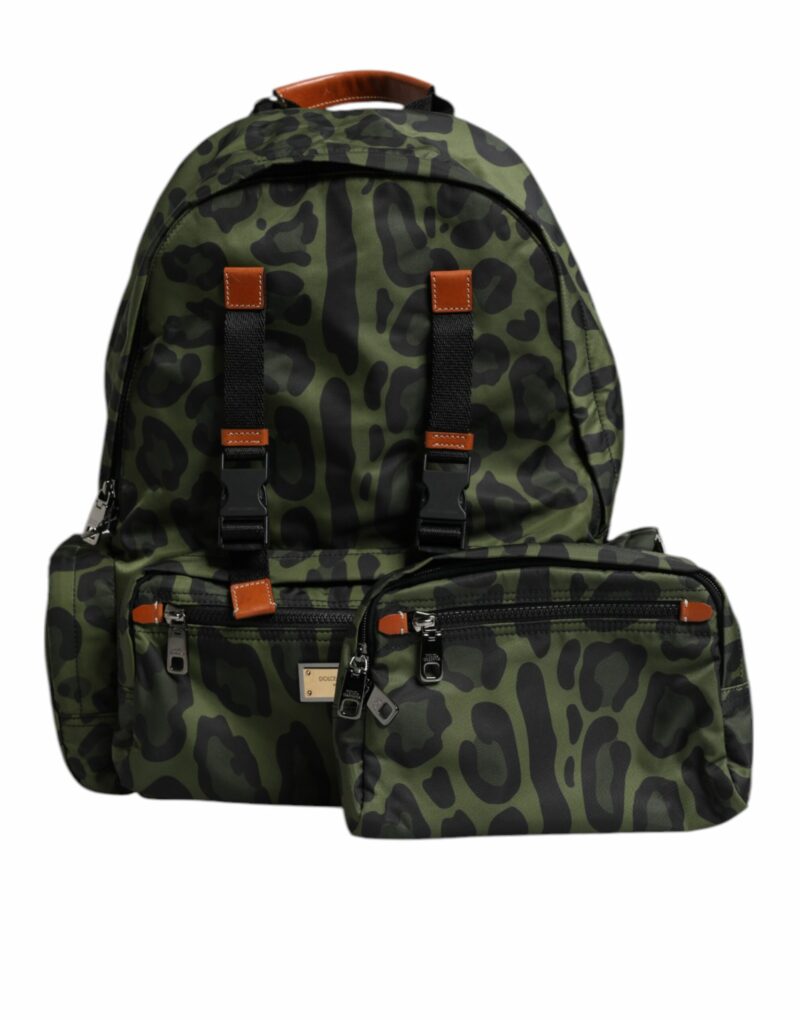 Dolce & Gabbana Green Leopard Nylon Travel Back Pack Bag - Image 8