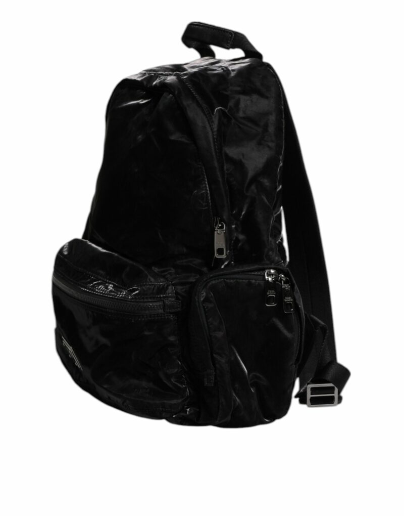 Dolce & Gabbana Black Nylon Logo Plaque Travel School Backpack Bag - Image 3