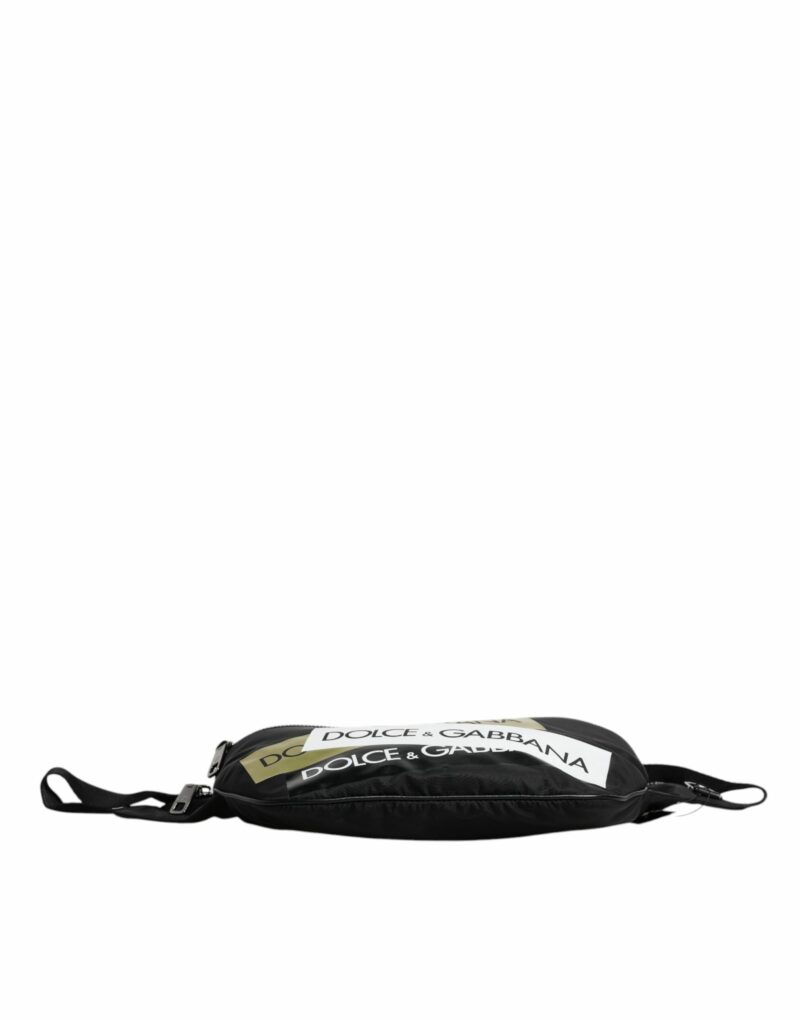 Dolce & Gabbana Black Nylon Logo Tape Belt Waist Fanny Pack Bag - Image 6