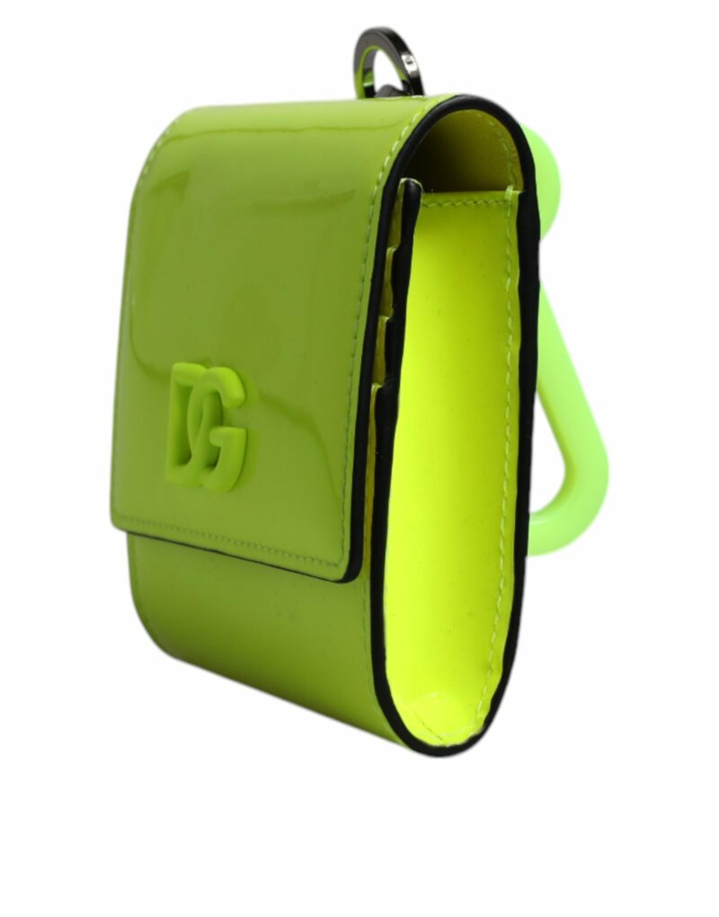 Dolce & Gabbana Yellow Green Bifold DG Logo Neck Strap Cardholder Wallet - Image 4