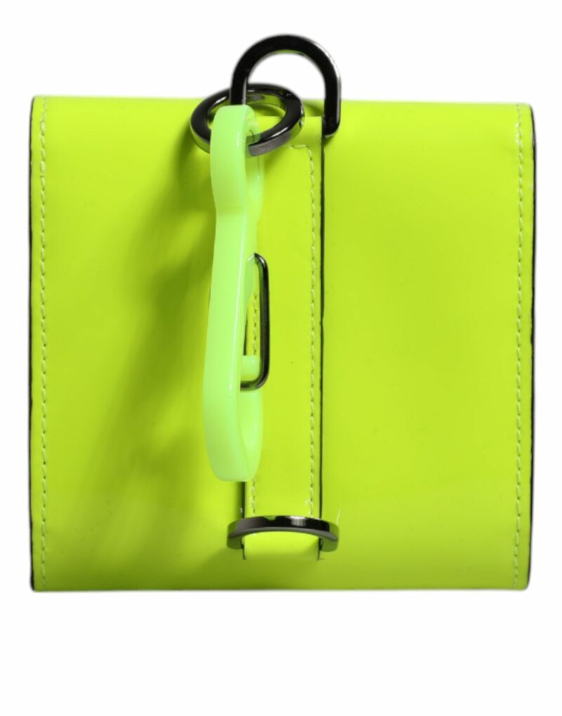Dolce & Gabbana Yellow Green Bifold DG Logo Neck Strap Cardholder Wallet - Image 5