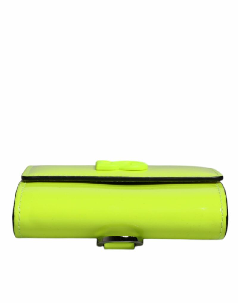 Dolce & Gabbana Yellow Green Bifold DG Logo Neck Strap Cardholder Wallet - Image 6