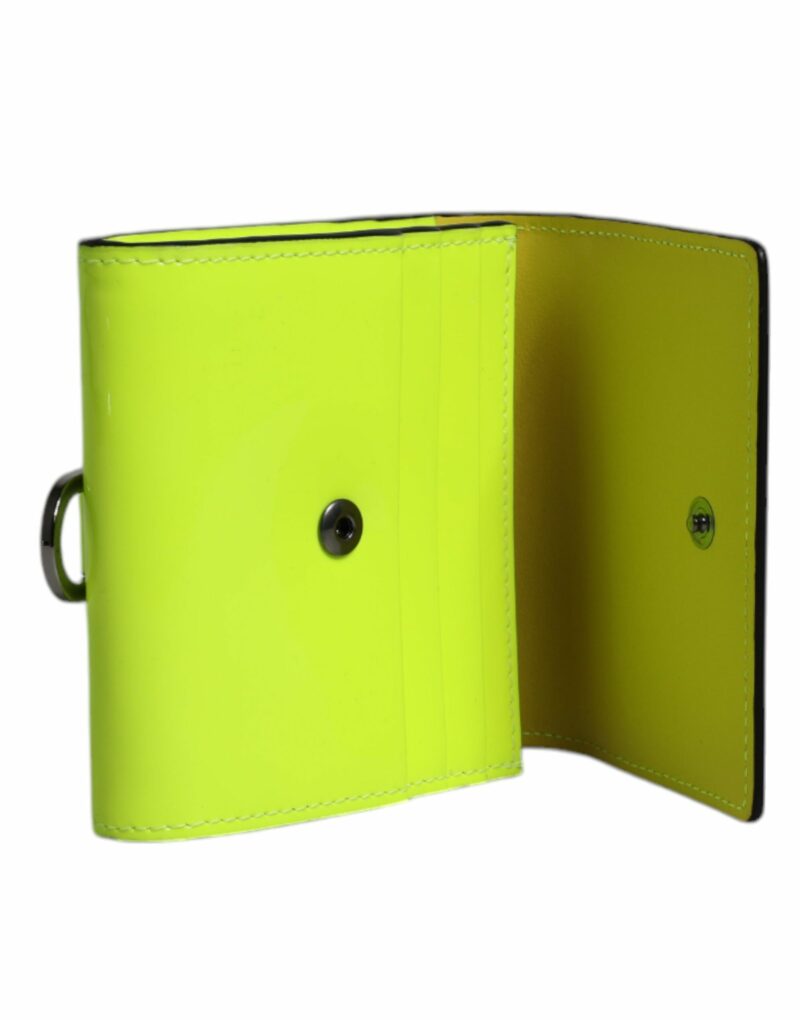 Dolce & Gabbana Yellow Green Bifold DG Logo Neck Strap Cardholder Wallet - Image 7