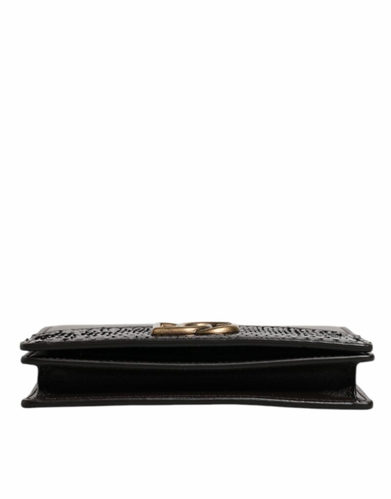 Dolce & Gabbana Brown Leather Bifold DG Logo Cardholder Sling Strap Wallet - Image 5