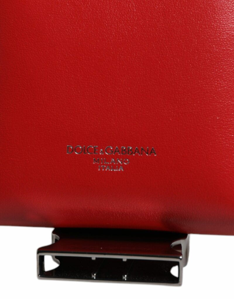 Dolce & Gabbana Red Leather Logo Zip Around Card Holder Wide Strap Wallet (Copy) - Image 3