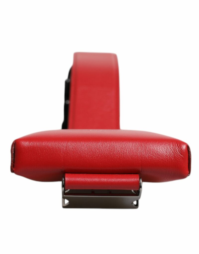 Dolce & Gabbana Red Leather Logo Zip Around Card Holder Wide Strap Wallet (Copy) - Image 6