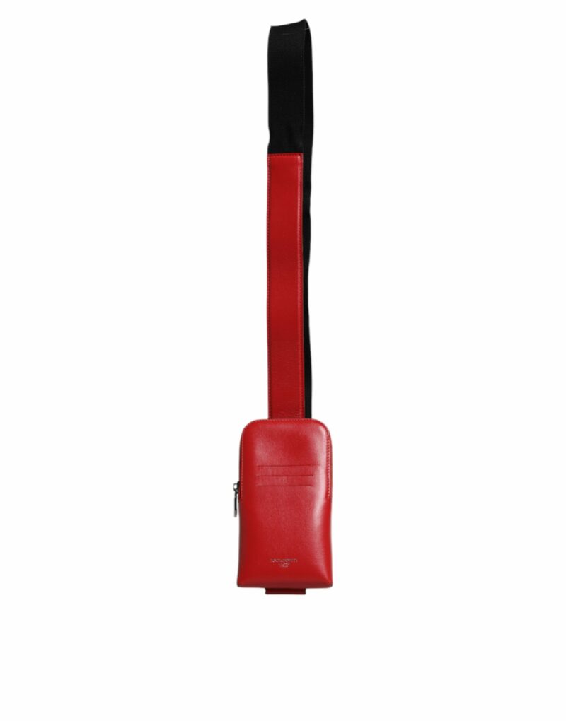 Dolce & Gabbana Red Leather Logo Zip Around Card Holder Wide Strap Wallet (Copy) - Image 7