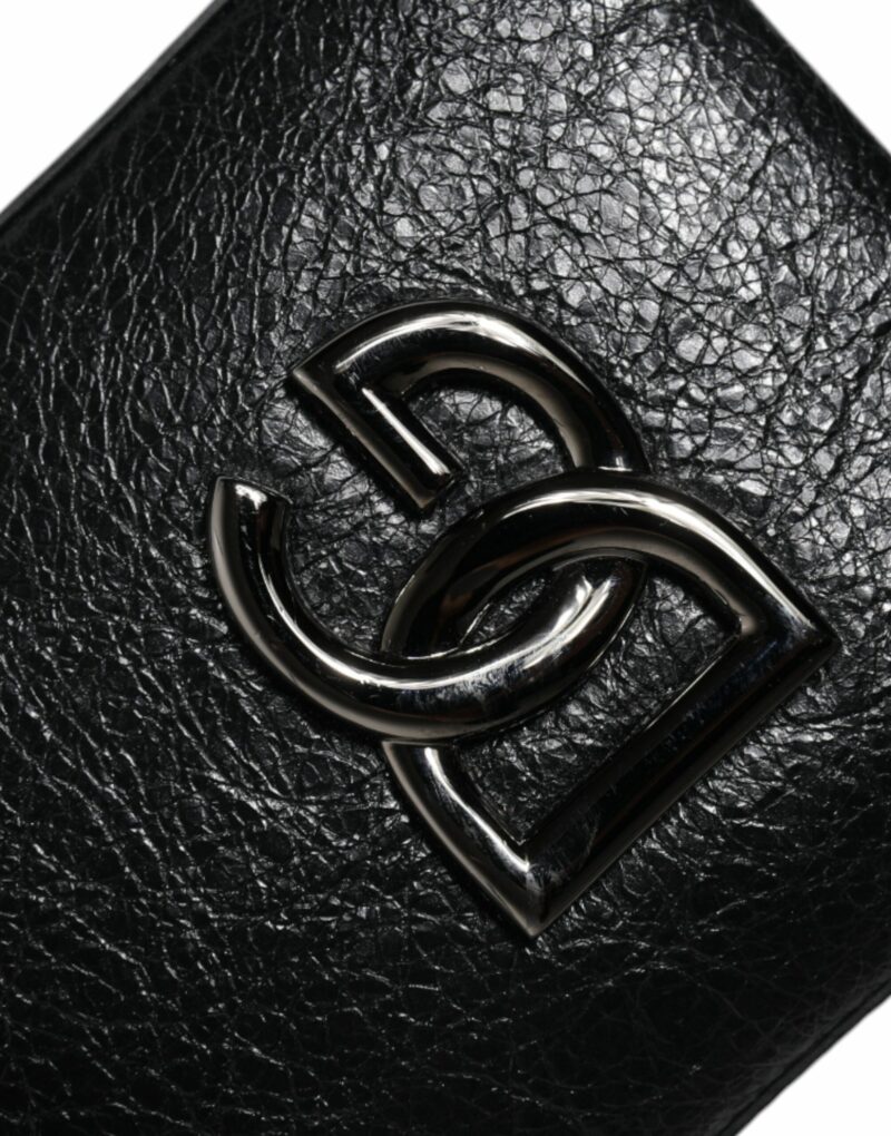 Dolce & Gabbana Black Leather Purse Crossbody Chain Sling Phone Bag - Image 6