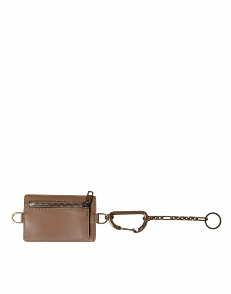 Dolce & Gabbana Brown Exotic Leather Card Holder DG Logo Plaque Wallet - Image 3